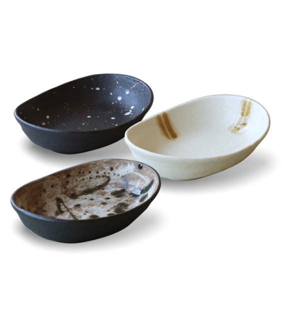 Set di 3 piatti in ceramica giapponese