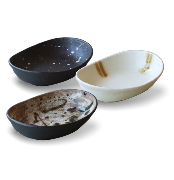 Set di 3 piatti in ceramica giapponese